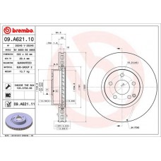 Диск гальмівний BREMBO 09.A621.11