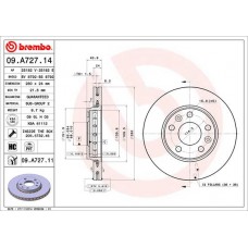Диск гальмівний BREMBO 09.A727.11