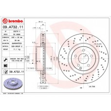 Диск гальмівний BREMBO 09.A732.11