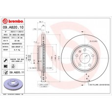 Диск гальмівний BREMBO 09.A820.11