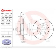 Диск гальмівний BREMBO 09.A864.14