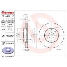 Диск гальмівний BREMBO 09.A918.10