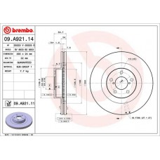 Диск гальмівний BREMBO 09.A921.11