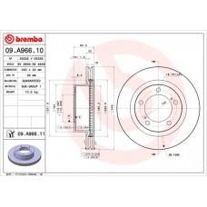 Диск гальмівний BREMBO 09.A966.11