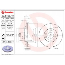 Диск гальмівний BREMBO 09.B463.10