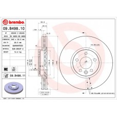 Диск гальмівний BREMBO 09.B498.10