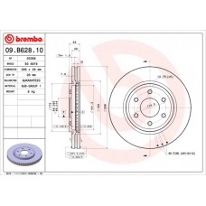 Диск гальмівний BREMBO 09.B628.10