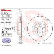 Диск гальмівний BREMBO 09.B970.11