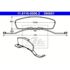 Комплект монтажний колодок ATE 11.8116-0006.2