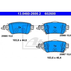Комплект гальмівних колодок з 4 шт. дисків ATE 13.0460-2600.2
