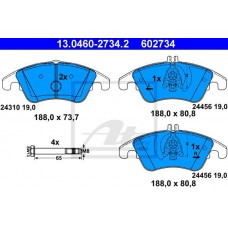 Комплект гальмівних колодок з 4 шт. дисків ATE 13.0460-2734.2