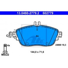 Комплект гальмівних колодок з 4 шт. дисків ATE 13.0460-2779.2
