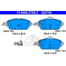 Комплект гальмівних колодок з 4 шт. дисків ATE 13.0460-2792.2