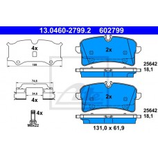 Гальмівні колодки ATE 13.0460-2799.2