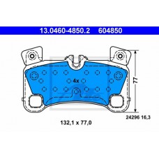 Комплект гальмівних колодок з 4 шт. дисків ATE 13.0460-4850.2