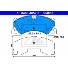 Комплект гальмівних колодок з 4 шт. дисків ATE 13.0460-4852.2