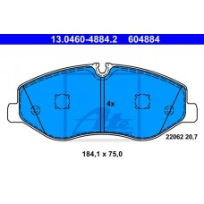 Комплект гальмівних колодок з 4 шт. дисків ATE 13.0460-4884.2