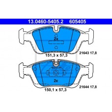 Комплект гальмівних колодок з 4 шт. дисків ATE 13.0460-5405.2