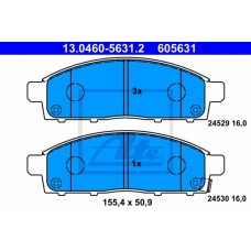 Комплект гальмівних колодок з 4 шт. дисків ATE 13.0460-5631.2