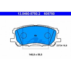 Комплект гальмівних колодок з 4 шт. дисків ATE 13.0460-5750.2