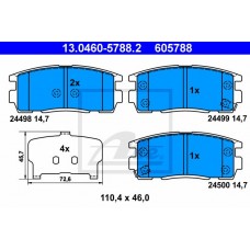 Гальмівні колодки ATE 13.0460-5788.2