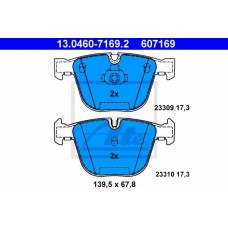 Комплект гальмівних колодок з 4 шт. дисків ATE 13.0460-7169.2