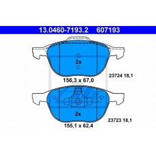 Комплект гальмівних колодок з 4 шт. дисків ATE 13.0460-7193.2