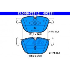 Комплект гальмівних колодок з 4 шт. дисків ATE 13.0460-7231.2