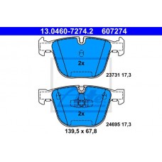 Комплект гальмівних колодок з 4 шт. дисків ATE 13.0460-7274.2