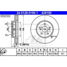 Диск гальмівний ATE 24.0128-0190.1