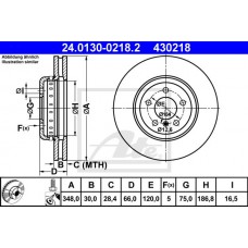 Диск гальмівний ATE 24.0130-0218.2