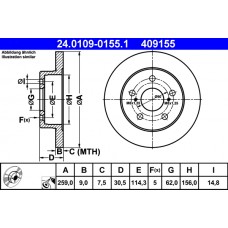 Гальмівний диск ATE 24.0109-0155.1