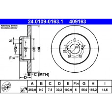 Гальмівний диск ATE 24.0109-0163.1