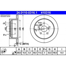 Гальмівний диск ATE 24.0110-0316.1