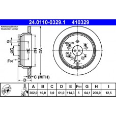 Гальмівний диск ATE 24.0110-0329.1