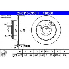 Гальмівний диск ATE 24.0110-0330.1