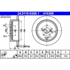 Гальмівний диск ATE 24.0110-0366.1