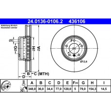 Гальмівний диск ATE 24.0136-0106.2