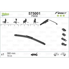 Безкаркасна щітка склоочисника Valeo First Multiconnection 380мм VALEO 575001