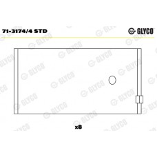 Комплект вкладишів двигуна GLYCO 71-3174/4 STD