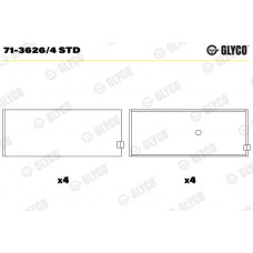 Комплект вкладишів двигуна GLYCO 71-3626/4 STD