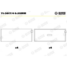 Комплект вкладишів двигуна GLYCO 71-3817/4 0.25MM