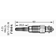 6285 Свічка розжарювання Y-918J (D-Power 2) NGK Y-918J