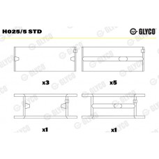 Комплект вкладишів двигуна GLYCO H025/5 STD