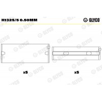 Вкладиші корінні GLYCO H1325/5 0.50MM