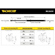 Демпфер дверей багажника MONROE ML5650