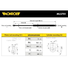 Демпфер дверей багажника MONROE ML5701