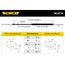 Демпфер дверей багажника MONROE ML5716