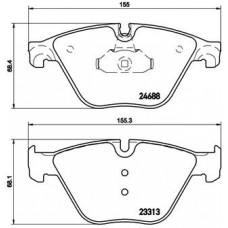 Комплект гальмівних колодок з 4 шт. дисків BREMBO P06074