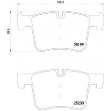 Комплект гальмівних колодок з 4 шт. дисків BREMBO P06075